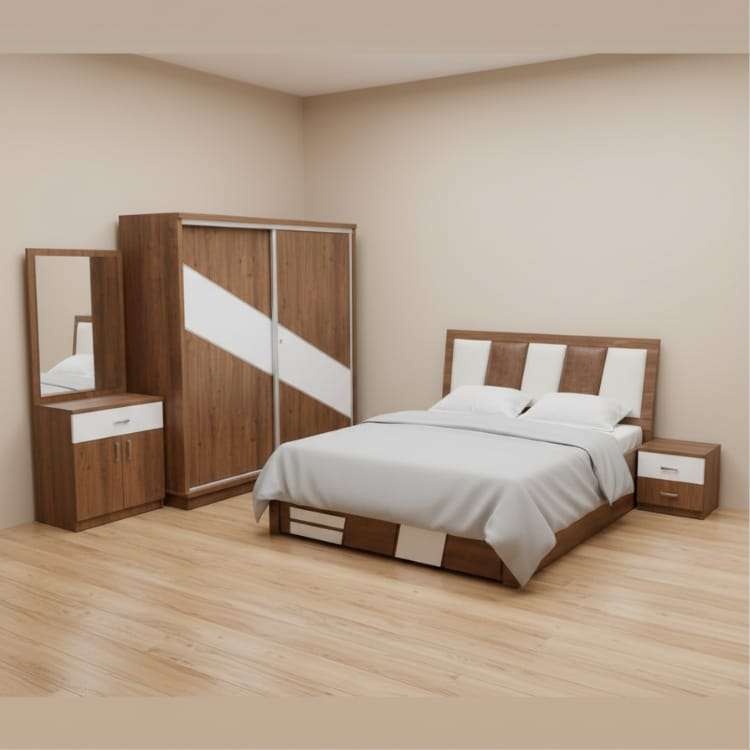 Teak and White Wooden Full Set